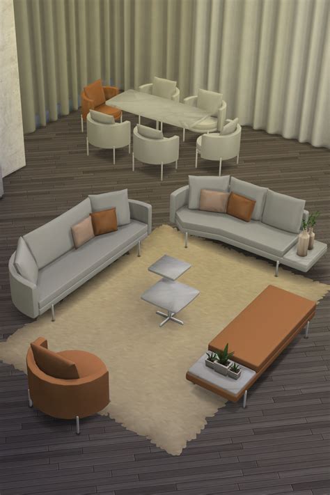 The Sims 4 Sofa Set Cc Ts4 Furniture Moon Sofa Set