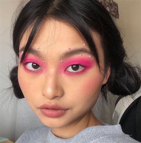 Monolid Eye Makeup Korean Eye Makeup Edgy Makeup Pink Makeup Cute