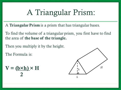 Volume Formula For A Triangular Prism