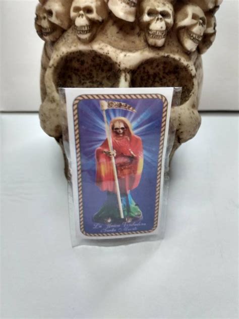 Laminated Santa Muerte Prayer Card La Unica Verdadera Santa Etsy