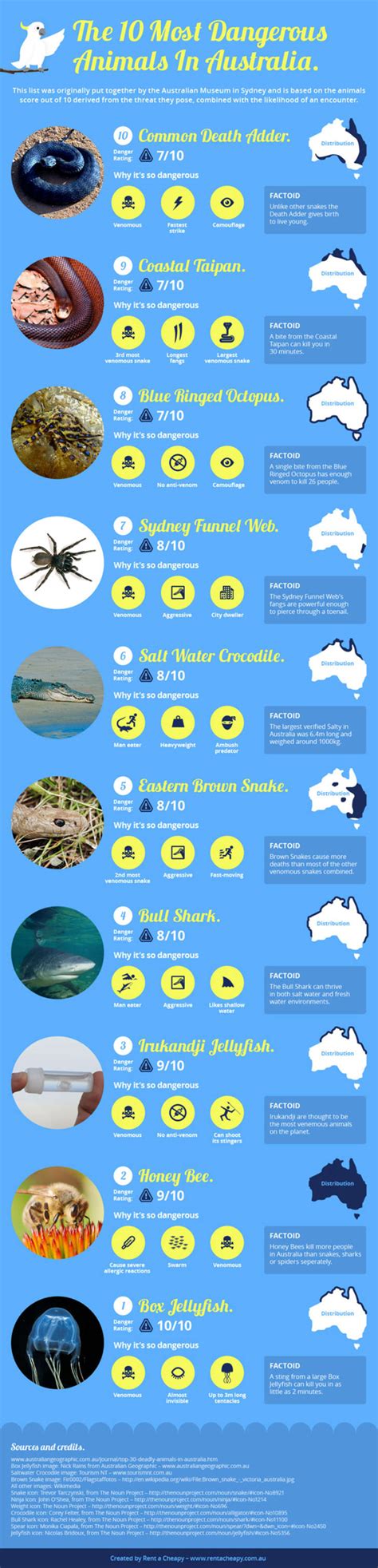 Infographic Australias 10 Most Dangerous Animals