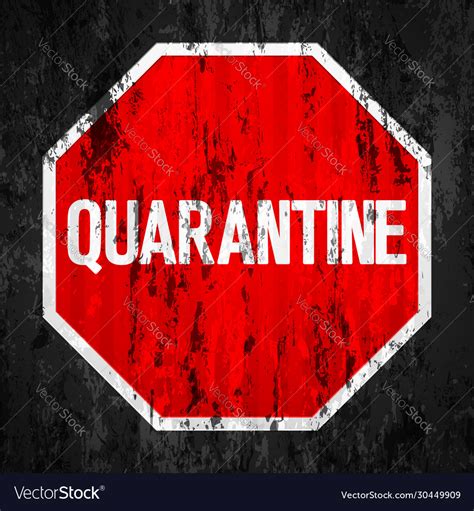 Quarantine Road Sign Background Royalty Free Vector Image