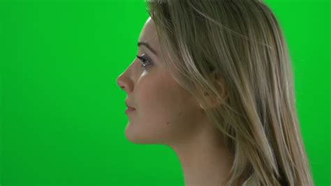 Stock Video Of Side Profile View Of Beautiful Blond