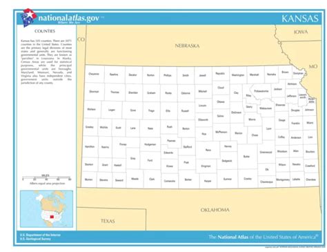 Kansas State Counties Laminated Wall Map 19500 Picclick