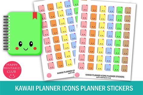 Free Kawaii Planner Icons Planner Stickers Svg Png Eps And Dxf Svg Png