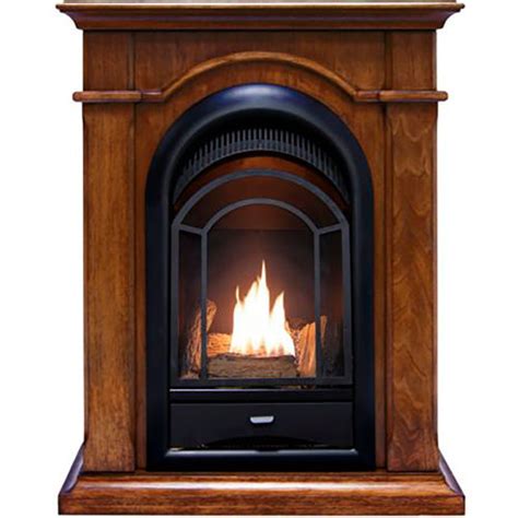 Procom Dual Fuel Ventless Gas Fireplace System W Corner Combo Mantel
