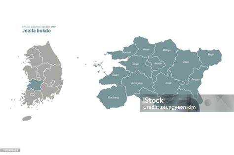 Jeolla Do Map Jeolla Province Map In Korea Stock Illustration
