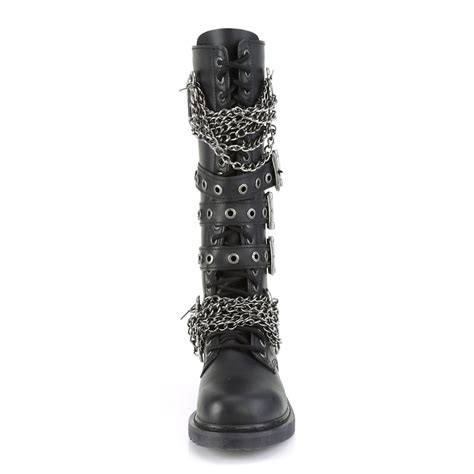 demonia bolt 450 knee high boots black vegan leather demonia cult