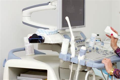Ultrasound Devices On A Black Background Stock Photo Image Of