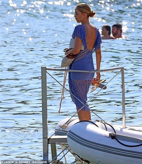 Victoria Swarovski Flaunts Her Sizzling Physique In A Striped Bikini As She Lounges On A Yacht
