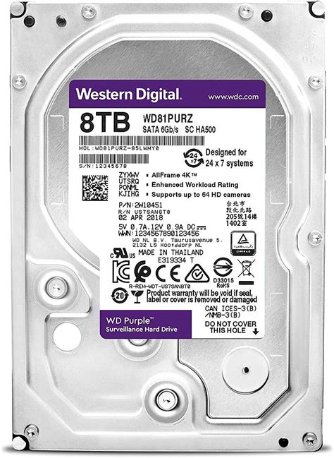Western Digital Wd Purple 8tb Hdd Pc Desktop Hard Disk Drive 5400rpm 3