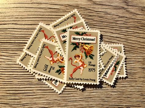 Christmas Stamps Set Of Ten 10 Cent 1975 Contemporary Etsy