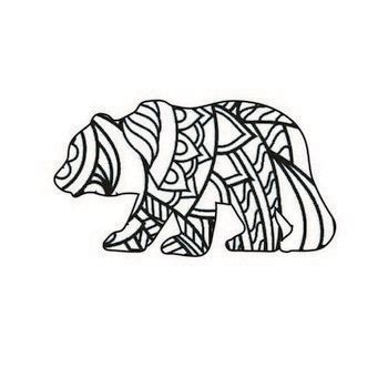 Doodle art illustration of a grizzly bear or brown bear boxer boxing. 61 Animal Mandala Coloring Pages: Most Popular Fun Mandalas