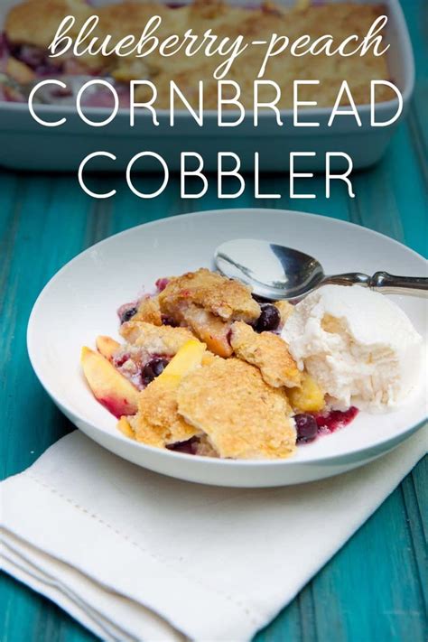 Bring a large pot of water to boil, and have a large bowl with cold (ice) water standing by. peach and blueberry cornbread cobbler | Wholefully