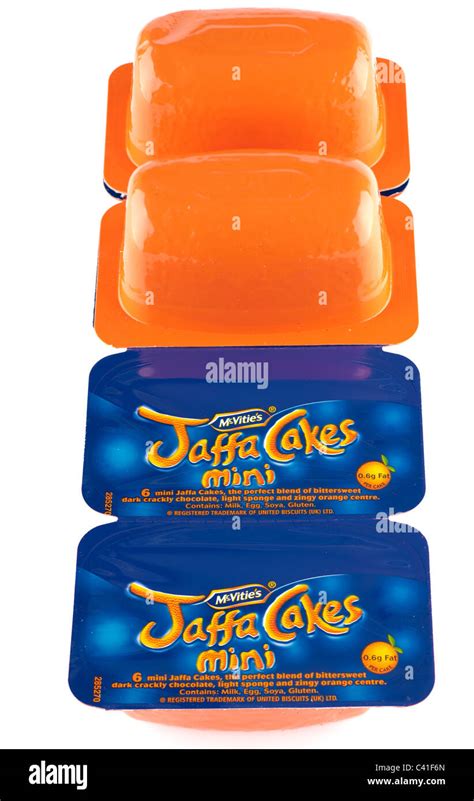 Six Folded Individual Pods Of Mcvites Jaffa Mini Cakes Stock Photo Alamy
