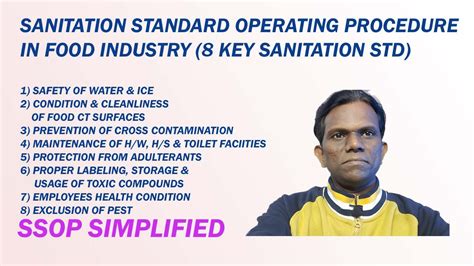 Sanitation Standard Operating Procedures Ssop Simplified Youtube