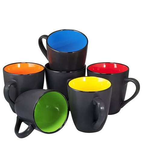 Coffee Mug Set Set Of 6 Large Sized 16 Ounce Ceramic Coffee Mugs Restaurant Coffee Mugs By