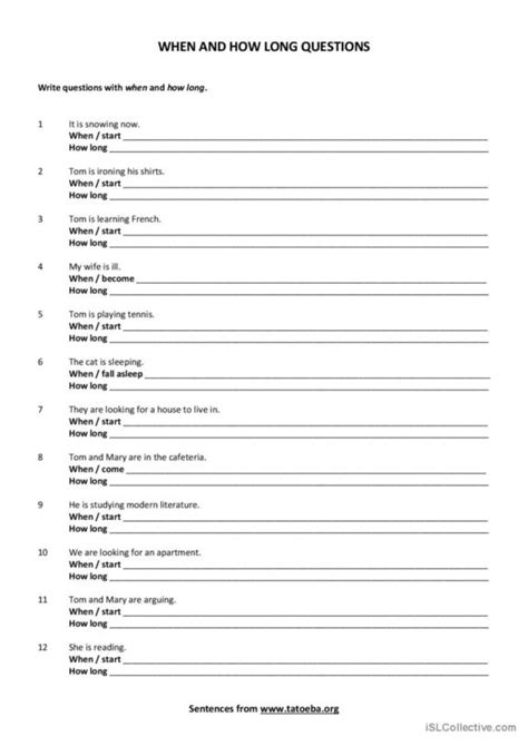 162 How Long English Esl Worksheets Pdf And Doc
