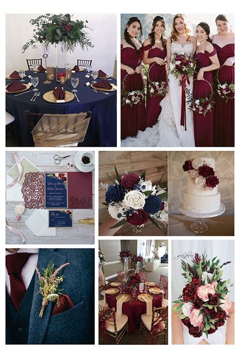 For An Autumn Wedding Navy Blue And Burgundy Are Always The Safest
