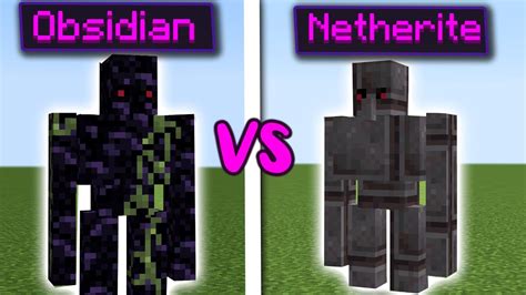 Obsidian Golem Vs Netherite Golem Minecraft Battles Youtube