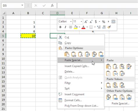 The Various Paste Options In Excel Excel Examples