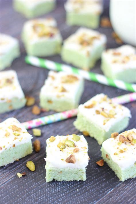Pistachio Sugar Cookie Bars With Cream Cheese Frosting