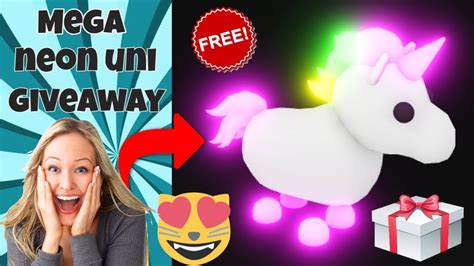 Free Mega Neon Unicorn Roblox Adopt Me Youtube