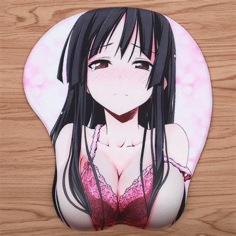 Fffas 3d Mouse Pad Mat Ergonomic Sexy Breast Oppai Busty Boob Anime Girl Wrist Rest Mousepad For