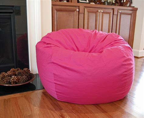 Ahh Products Hot Pink Organic Cotton Washable Large Bean Bag Chair Bean Bag Chair Large Bean