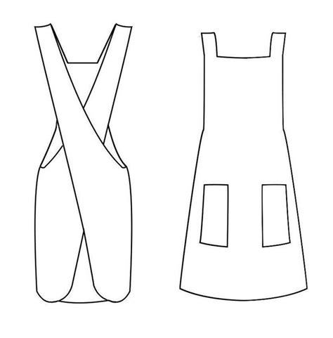 Japanese Apron Sewing Pattern Xs 4xl Plus Size Cross Back Apron With Pockets For Women And Men