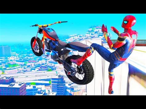 Spiderman Bike Jumps In Gta Spider Man Jump Stunts Fails Gta Spiderman Epic Bike