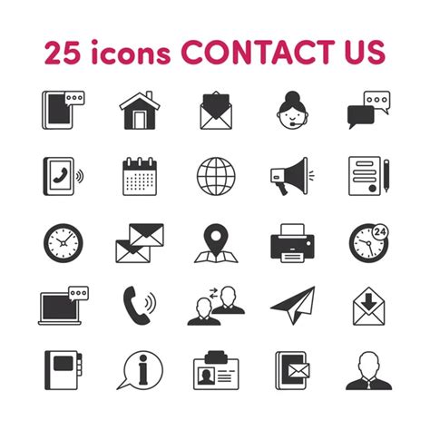 Web Icon Set Contact Us Stock Vector Image By ©julynx 35579713