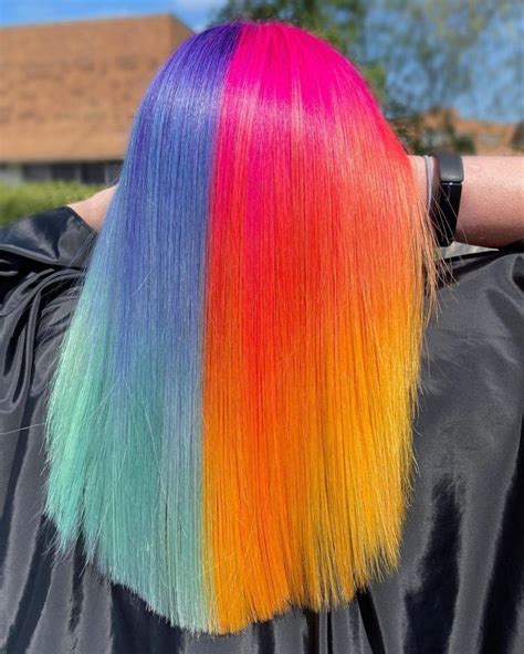 40 Ways To Rock Split Dyed Hair In 2022 In 2023 Split Dyed Hair Creative Hair Color Dyed Hair