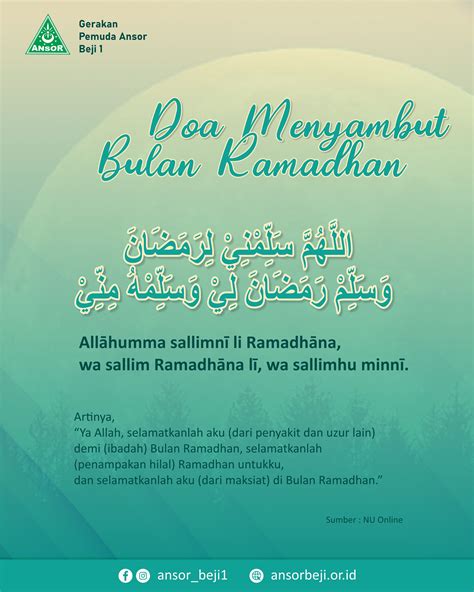 Doa Menyambut Bulan Suci Ramadhan Ansor Beji 1