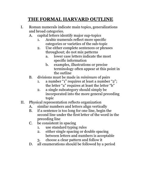 Ever had difficulties formatting your research papers? Harvard Outline Format Example | Essay outline template ...