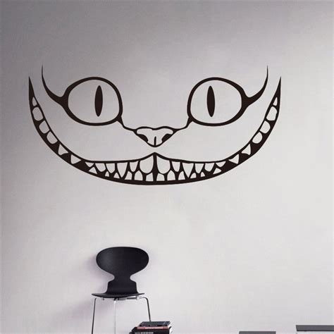 Smiling Cheshire Cat Vinyl Decal Alice In Wonderland Wall Sticker
