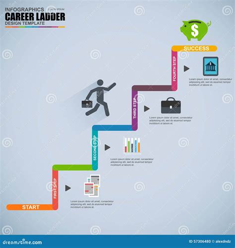 Infographics Business Career Ladder Vector Design Template Stock Vector