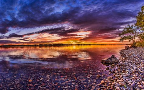 Download Wallpapers Columbia River North America Hdr Sunset