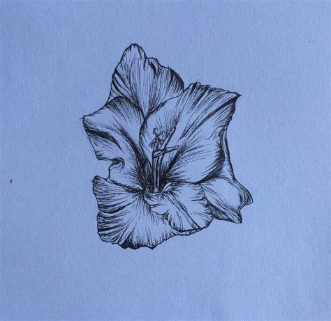 You can find more gladiolus flower drawing in our search box. Gladiolus flower drawn in fine liner pen! | Flower wrist ...