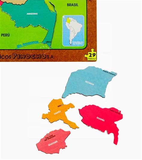 Rompecabezas Mapa Político Hidrográfico De Colombia Didacticos Pinocho