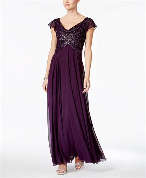 J Kara Embellished A Line Gown And Reviews Dresses Women Macys