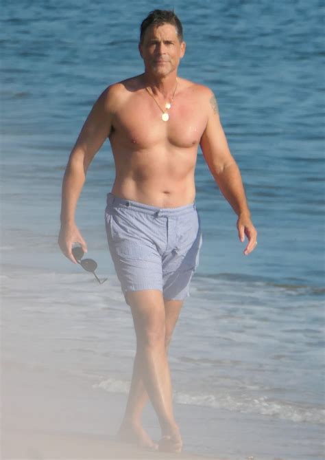 Shirtless Rob Lowe 56 Looks Half His Age As He Hits The Beach In Swim Trunks The Us Sun