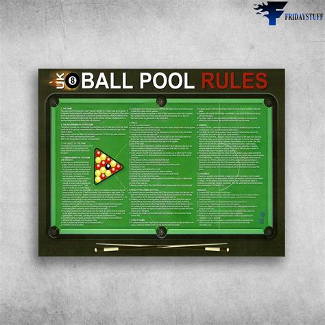 uk 8 ball pool rules billiards rules billiards poster fridaystuff