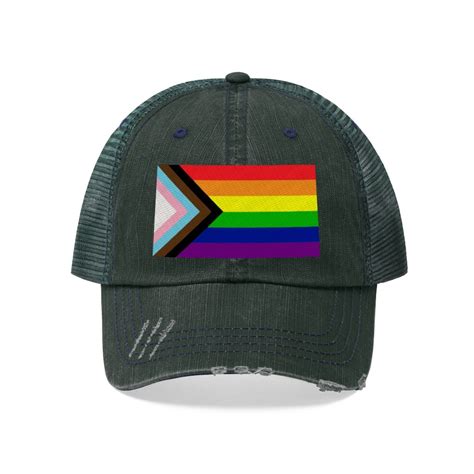 Lgbtq Pride Flag Unisex Trucker Hat Etsy