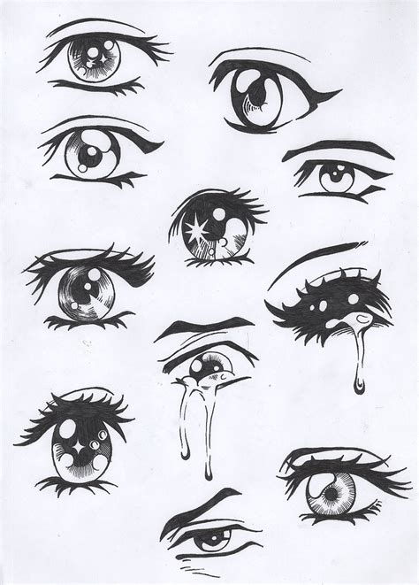 How To Draw Anime Eyes Crying Step By Step
