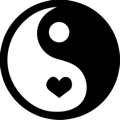 Love Ying Yang Heart Wall Sticker
