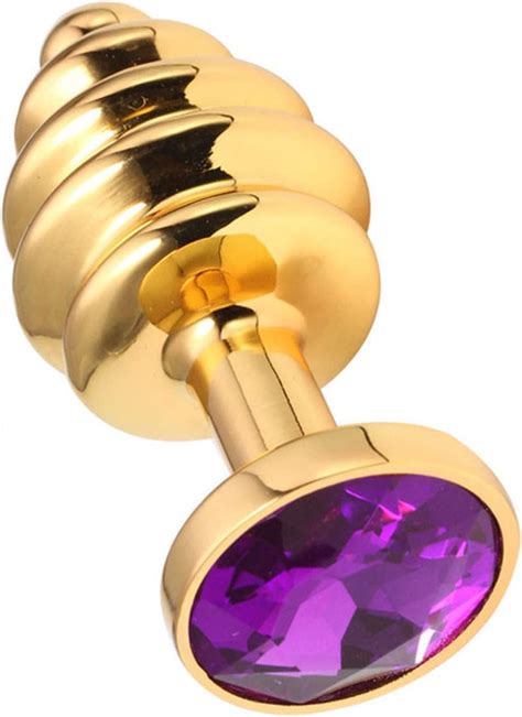 Fun Toys Adults Gold Anal Plug Stainless Steel Metal Sex
