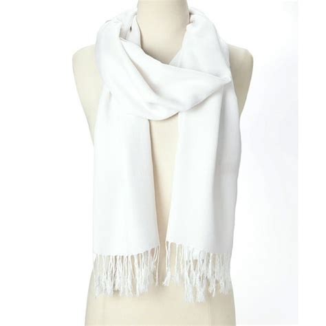 Oussum White Solid Scarfs For Women Fashion Warm Neck Womens Winter Scarves Pashmina Silk
