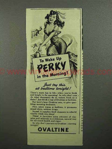 Ovaltine Drink Ad Wake Up Perky In The Morning Aw