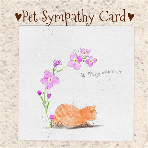 Cat Sympathy Card Orange Cat Pet Loss Condolence Card Etsy Canada